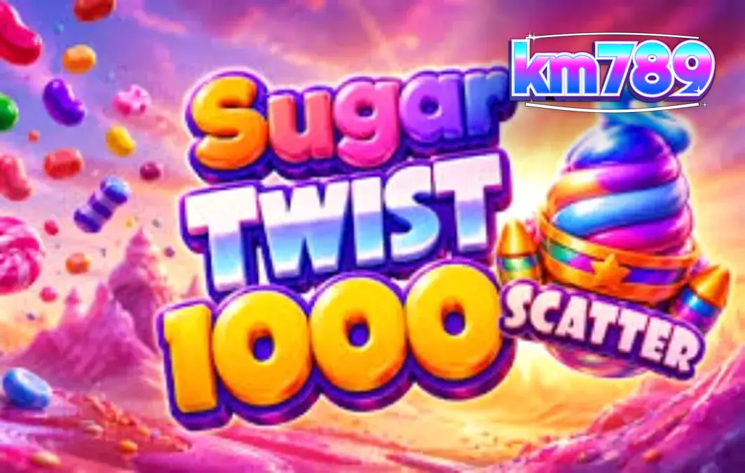 Tampilan grid 7x7 yang penuh warna dalam permainan slot Sugar Twist 1000