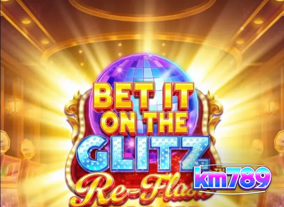 Tampilan visual slot Bet It on the Glitz Re-Flash dengan nuansa neon Las Vegas